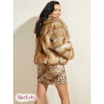 Женская Куртка MARCIANO (Sadie Faux-Fur Jacket) 64934-01 Блестящие Коричневые Смешанные Полосы