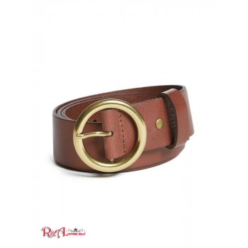 Жіночий Ремінь (Round Vintage Buckle Belt) 64604-01 Коричневий