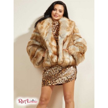 Женская Куртка (Sadie Faux-Fur Jacket) 64934-01 Блестящие Коричневые Смешанные Полосы