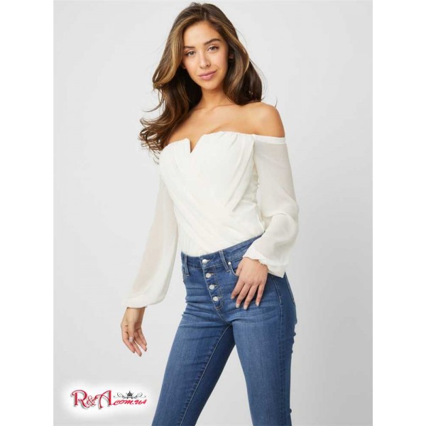 Женское Боди GUESS Factory (Kaitlynn Off-The-Shoulder Bodysuit) 54514-01 Dove Белый