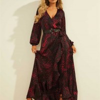 Жіноче Сукня (Eco Nausica Wrap Dress) 64225-01 Night Palms Red Combo Жіноче Сукня (Eco Nausica Wrap Dress) 64225-01 Night Palms Red Combo