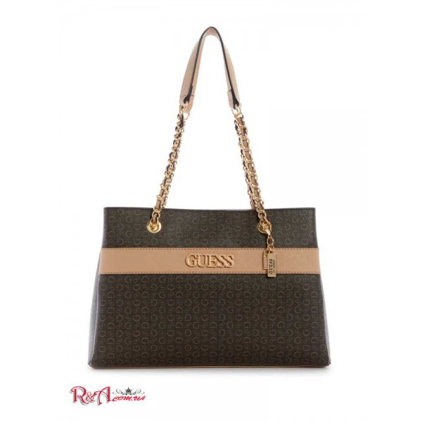 Женская Сумка Сэтчел GUESS Factory (Brooker Logo Satchel) 63705-01 Натуральный