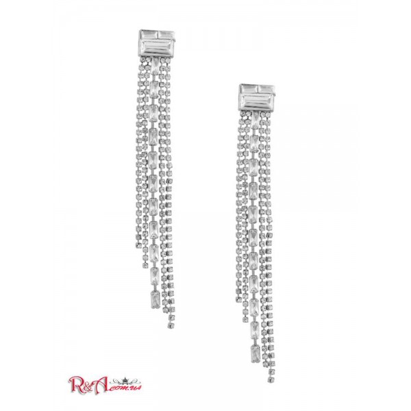 Женская Сережка GUESS (Silver-Tone Baguette Fringe Earrings) 64645-01 Серебро