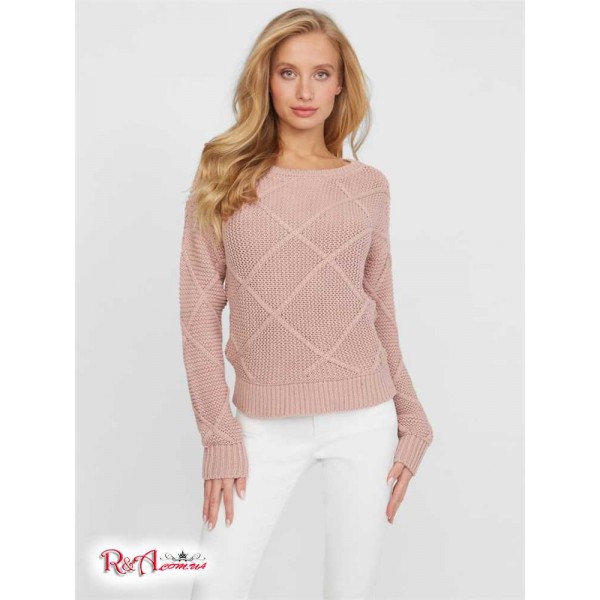 Женский Свитер GUESS Factory (Haley Cable Knit Sweater) 63195-01 Brick Роза