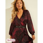 Женское Платье GUESS (Eco Nausica Wrap Dress) 64225-01 Ночные Ладони Красные Комбо Женское Платье GUESS (Eco Nausica Wrap Dress) 64225-01 Ночные Ладони Красные Комбо