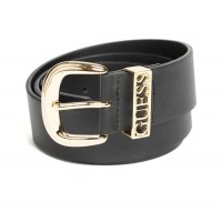 Жіночий Ремінь (Gold Logo Block Belt) 60335-01 Чорний