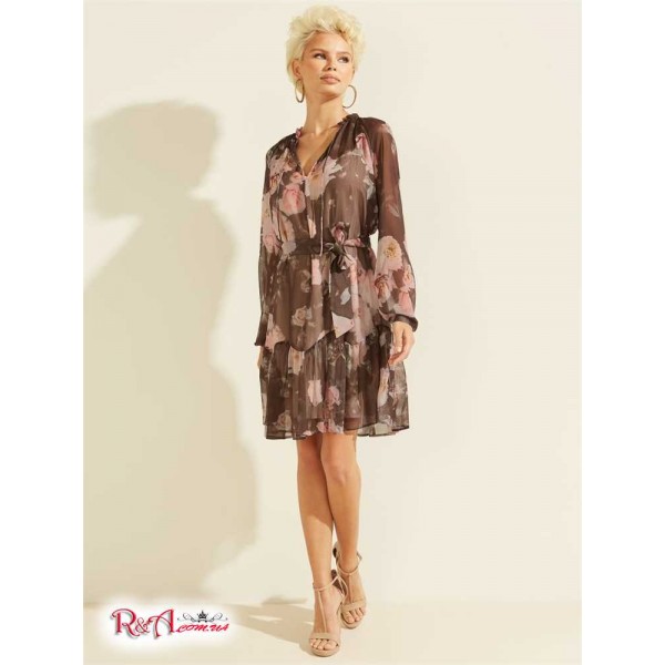 Жіноче Сукня GUESS (Veronica Dress) 64515-01 Motion Трояндаs Чорний Combo Жіноче Сукня GUESS (Veronica Dress) 64515-01 Motion Трояндаs Чорний Combo