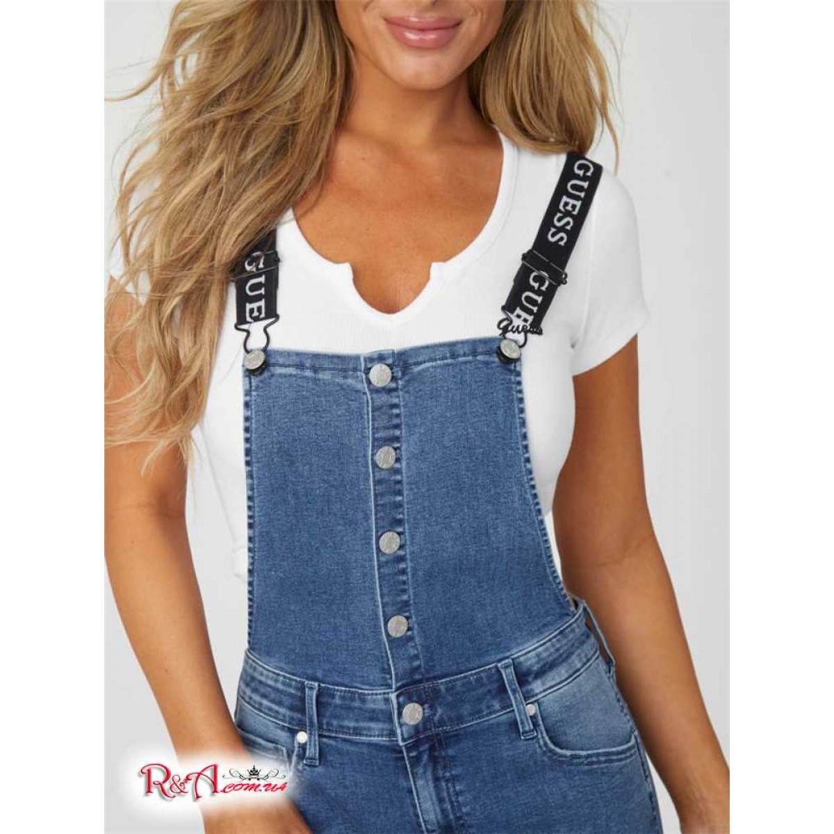 GUESS Factory Eco Magda Logo Strap Overalls 57125 01 R A