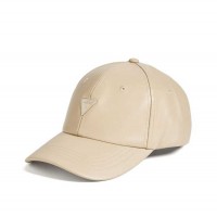 Жіноча Бейсболка (Faux-Leather Logo Emblem Baseball Hat) 63575-01 Tan