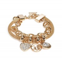 Женский Браслет (Gold-Tone Mosaic Logo Charm Bracelet) 63655-01 Золото