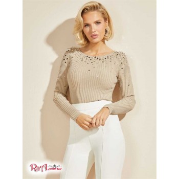 Женский Свитер (Feel The Beat Sweater Top) 64935-01 Бежевый Multi Lurex