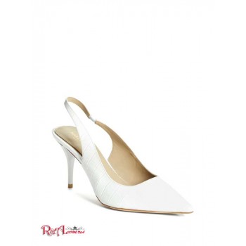 Женские Босоножки (Juna Crocodile Sling Back Heel) 55495-01 True Белый
