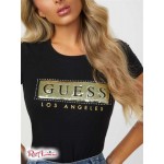 Женская Футболка GUESS Factory (Steel Sequin Foil Tee) 54606-01 Реактивний Черный