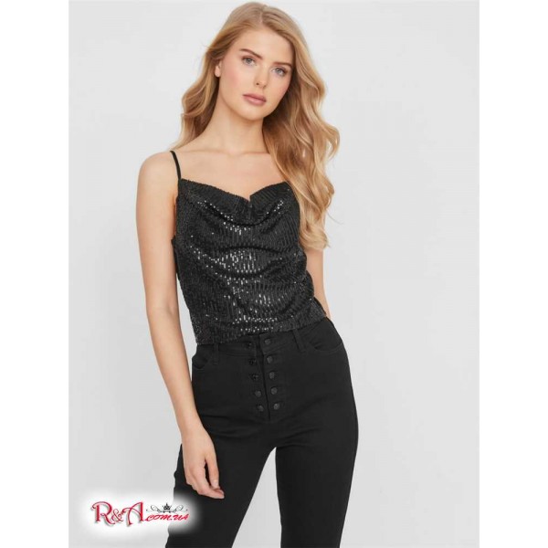 Жіноче Камі GUESS Factory (Milian Sequin Cami) 57796-01 Чорний
