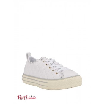 Жіночі Снікерси (Quilted Low-Top Sneakers) 59926-01 Білий Мульті Leather