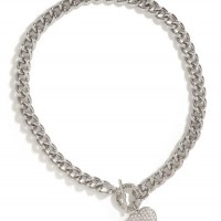 Жіноче Намисто (Silver-Tone Rhinestone Heart Necklace) 63586-01 Срібна