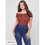 Женский Топ GUESS Factory (Loba Ribbed Off-The-Shoulder Top) 57116-01 Cherry Hardwood