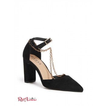 Жіноча Ланцюг (Nance Chained Block Heels) 56896-01 Чорний