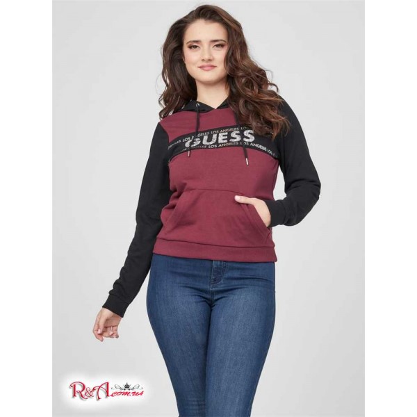 Жіноче Худі GUESS Factory (Ifama Logo Hoodie) 63436-01 Mystic Wine Мульті