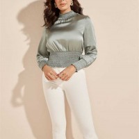 Женский Топ (Cassandra Smocked Top) 60606-01 Slate Grey