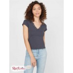 Жіночий Топ GUESS Factory (Cerise Studded Split-Neck Top) 64166-01 Midnight Moon