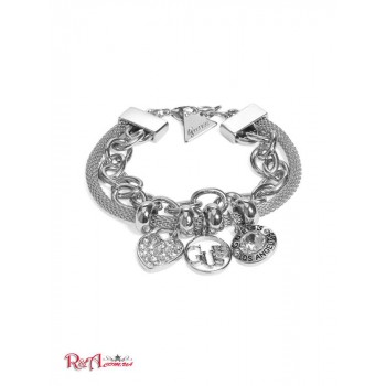 Жіночий Браслет (Silver-Tone Mosaic Logo Charm Bracelet) 63626-01 Срібло