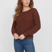 Женский Свитер (Haley Cable Knit Sweater) 63196-01 Hickory Коричневый