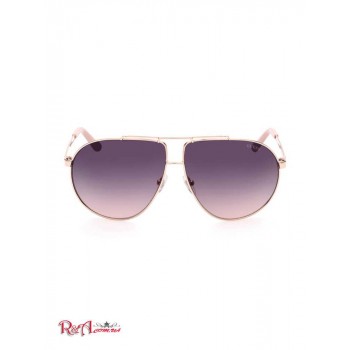 Жіночі Сонцезахисні Окуляри (Aviator Metal Sunglasses) 64666-01 Білий / Золото