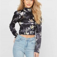 Жіночий Топ (Dia Mock Neck Top) 57466-01 Реактивний Чорний Мульті