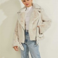 Жіноча Куртка (Frida Faux-Fur Biker Jacket) 64426-01 Кремовий Білий
