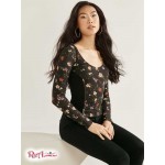 Жіночий Топ GUESS (Eco Rommi Top) 64476-01 Whimsy Floral Print Чорний