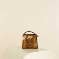 Жіноча Сумка Сетчел (Monia Python Print Leather Mini Satchel) 64846-01 Оливкова