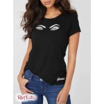 Жіноча Футболка GUESS Factory (Jules Eyes Tee) 57676-01 Реактивний Чорний