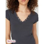 Жіночий Топ GUESS Factory (Cerise Studded Split-Neck Top) 64166-01 Midnight Moon