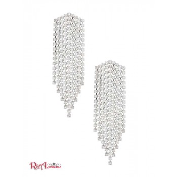 Женская Сережка (Rhinestone Fringe Earring) 64656-01 Серебро