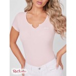 Женская Футболка GUESS Factory (Yara Logo Notched V-Neck Tee) 57096-01 Светлый Powder Розовый