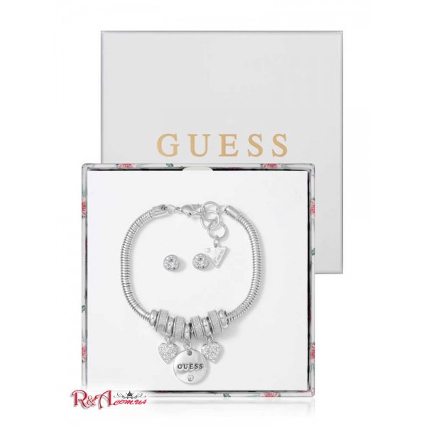 Жіночий Браслет GUESS Factory (Silver-Tone Charm Bracelet Valentine's Day Box) 63616-01 Срібло