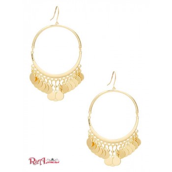 Женская Сережка (Coin Hoop Earring) 64616-01 Золото