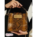 Жіноча Сумка Сетчел GUESS (Monia Python Print Leather Mini Satchel) 64846-01 Оливкова