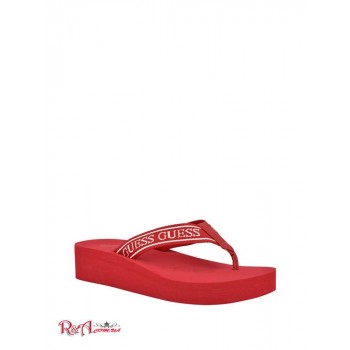 Жіночі В'єтнамки (Eva Logo Strap Platform Flip Flops) 36247-01 Червоний Мульті