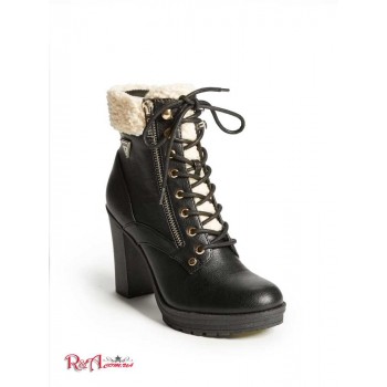 Жіночі Черевики (Ginata Shearling Heeled Combat Boots) 56827-01 Black1