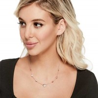 Жіноче Намисто (Rose Gold-Tone Rhinestone Button Necklace) 64157-01 Рожевий Золото