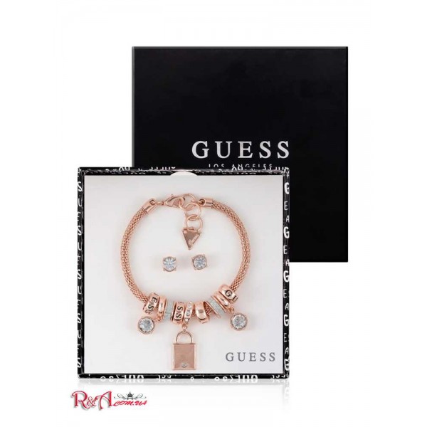 Женский Браслет GUESS Factory (Rose Gold-Tone Charm Mesh Bracelet Box Set) 56797-01 Розовое Золото