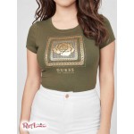 Жіноча Футболка GUESS Factory (Layne Tee) 63347-01 Оливковий Morning