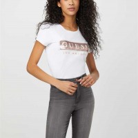 Женская Футболка (Steel Sequin and Rhinestone Tee) 63497-01 Pure Белый
