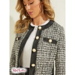 Жіноча Куртка GUESS (Gloria Tweed Jacket) 64277-01 Чорний And Білий Boucle