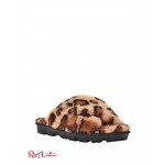 Женские Тапочки GUESS (Crisscross Fur Slipper) 59977-01 Коричневый Мульти Fabric