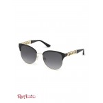 Женские Солнцезащитные Очки GUESS Factory (Cat Eye Chain-Link Sunglasses) 63637-01 Черный