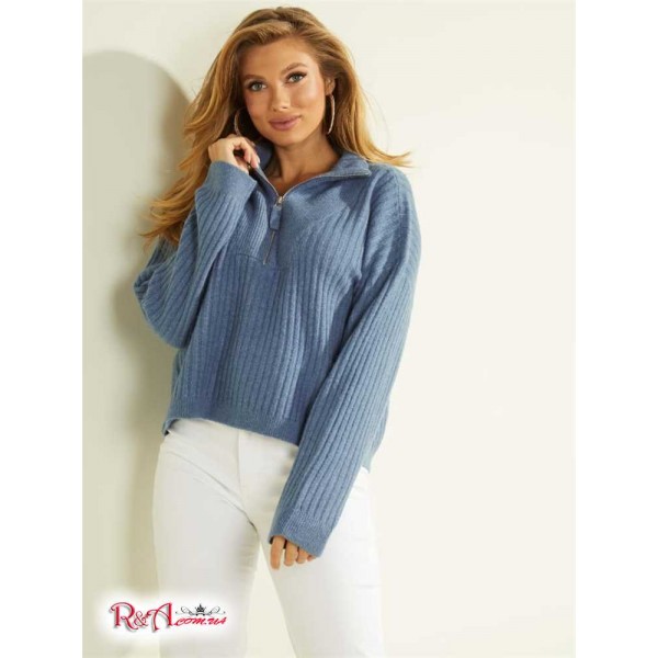 Жіночий Светр GUESS (Shanely Quarter-Zip Sweater) 58627-01 Nordic Sea Жіночий Светр GUESS (Shanely Quarter-Zip Sweater) 58627-01 Nordic Sea