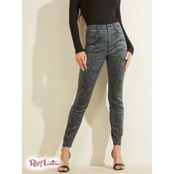 Жіночі Джинси (Snake Print Skinny Jeans) 64357-01 Шкіра Змії Океану